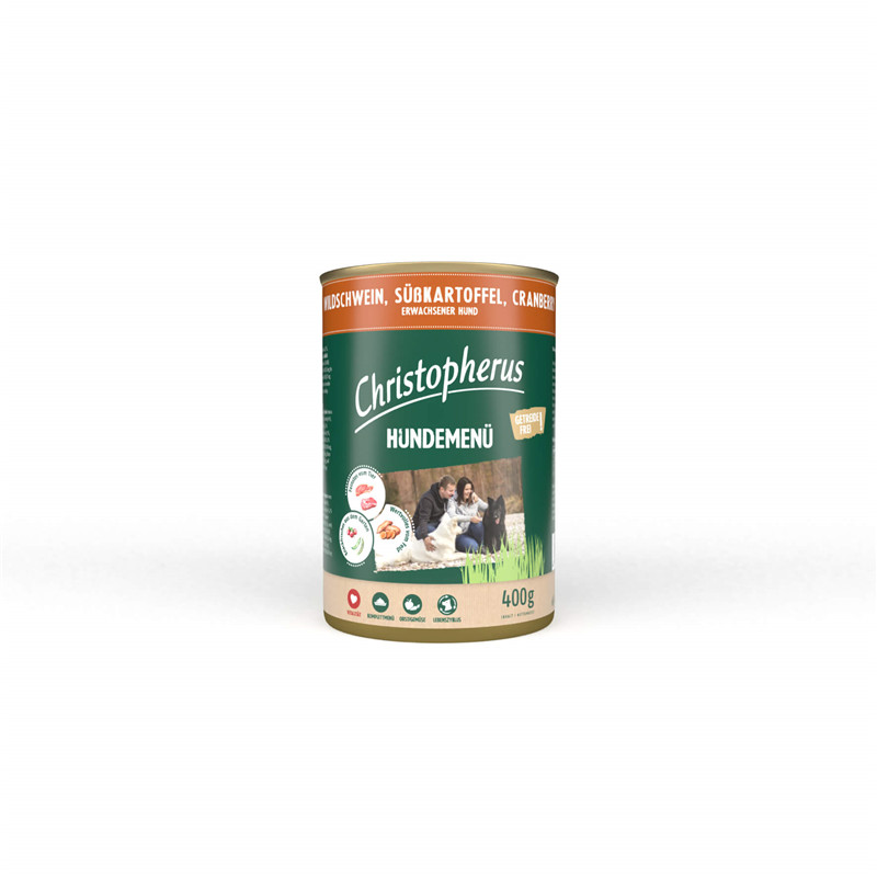 Christopherus Hundemen -Adult - mit Wildschwein, Skartoffel, Cranberry |  zookauf Online Shop