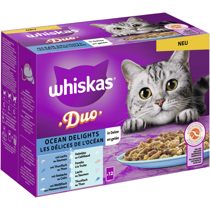 WHISKAS DUO Portionsbeutel Multipack Ocean Delights in Gelee | zookauf  Online Shop