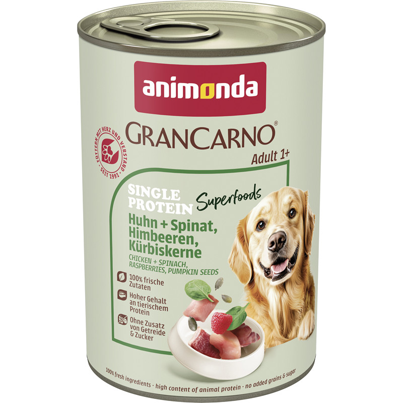 Animonda Dog Dose GranCarno Adult Superfoods Huhn+Spinat | zookauf Online  Shop
