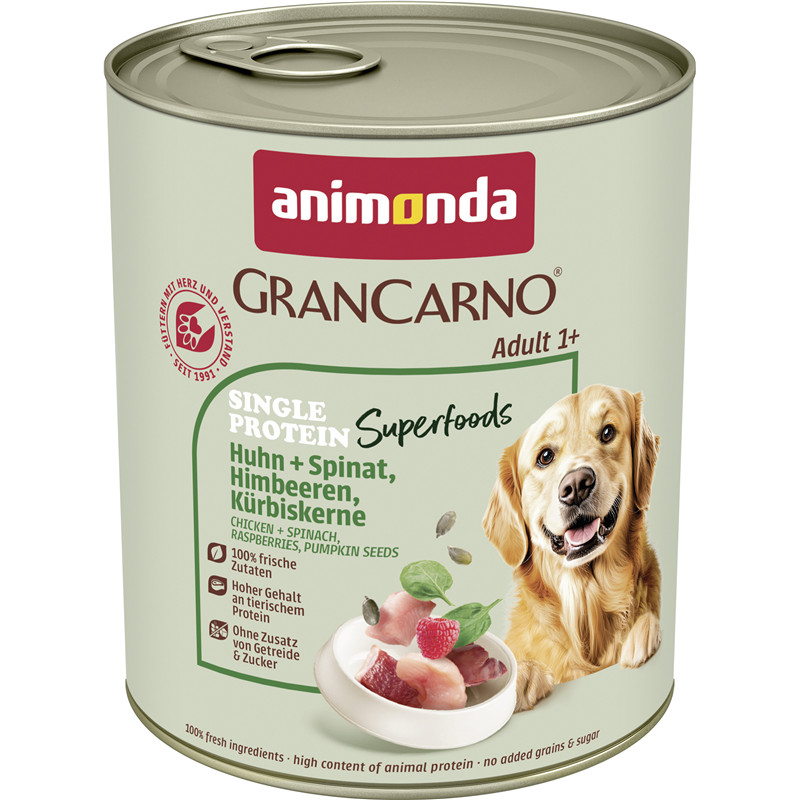 Animonda Dog Dose GranCarno Adult Superfoods Huhn+Spinat | zookauf Online  Shop