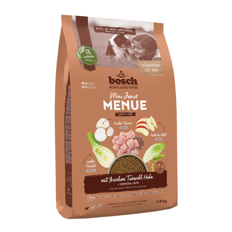 Bosch Dog HPC MENUE Mini Junior mit Tierwohl-Huhn | zookauf Online Shop
