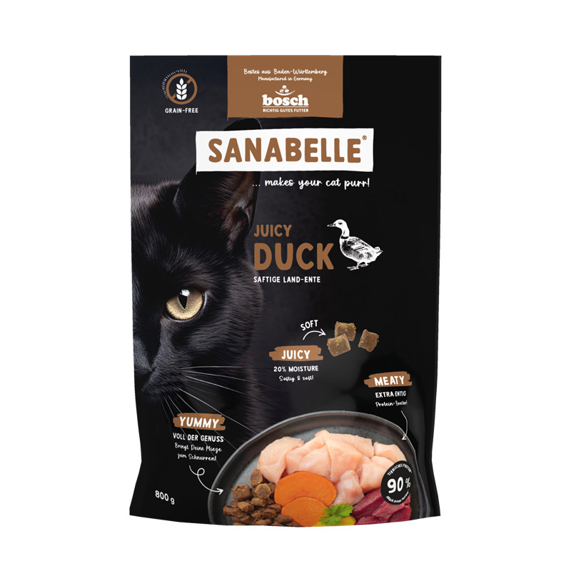 Sanabelle Juicy - Halbfeuchtes Trockenfutter - Land-Ente | zookauf Online  Shop