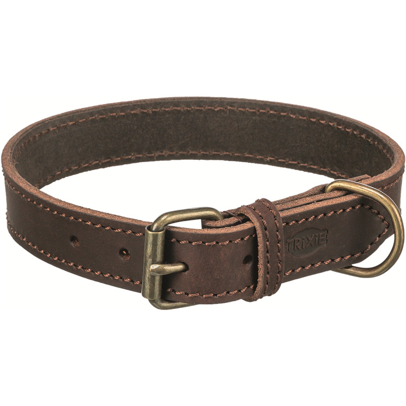 Trixie Rustic Fettleder Halsband dunkelbraun | zookauf Online Shop